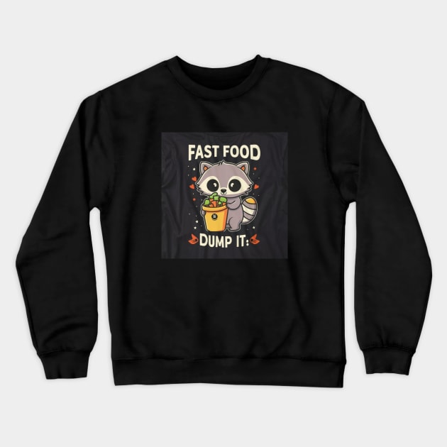 Raccoon Fast Food Crewneck Sweatshirt by Signum